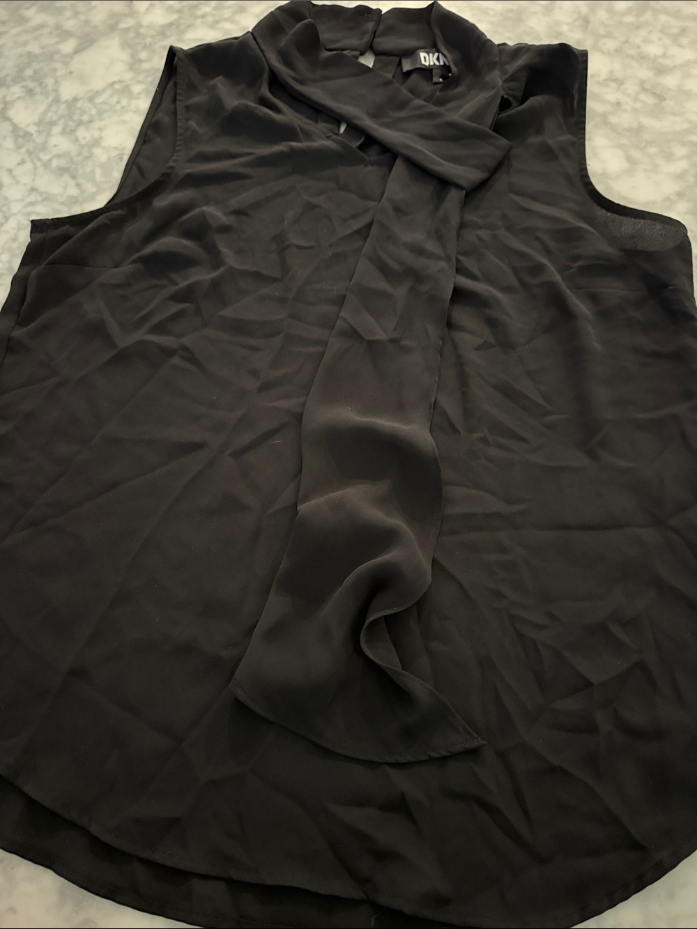 DKNY Black Sleeveless Tie-Neck Camisole Top